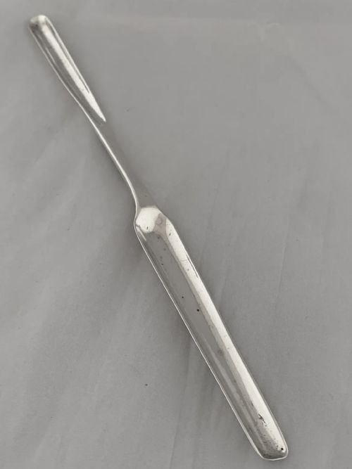 STERLING SILVER MARROW SCOOP 1808 LONDON GEORGIAN THOMAS JOHNSON ANTIQUE SPOON - ADDITIONAL PHOTO 8