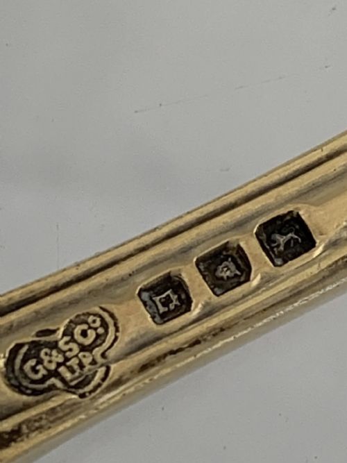 STERLING SILVER SPOON 1918 LONDON STAG HUNT PATTERN ANTIQUE CHRISTENING SPOON - ADDITIONAL PHOTO 3