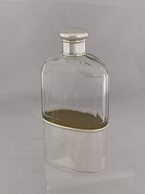 STERLING SILVER HIP FLASK SPIRIT FLASK 1919 LONDON W A ELLWICK LTD HUNTING - ADDITIONAL PHOTO 3