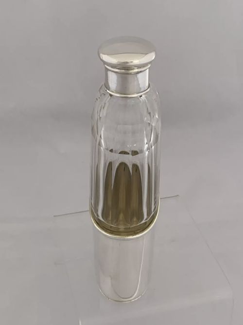 STERLING SILVER HIP FLASK SPIRIT FLASK 1919 LONDON W A ELLWICK LTD HUNTING - ADDITIONAL PHOTO 7
