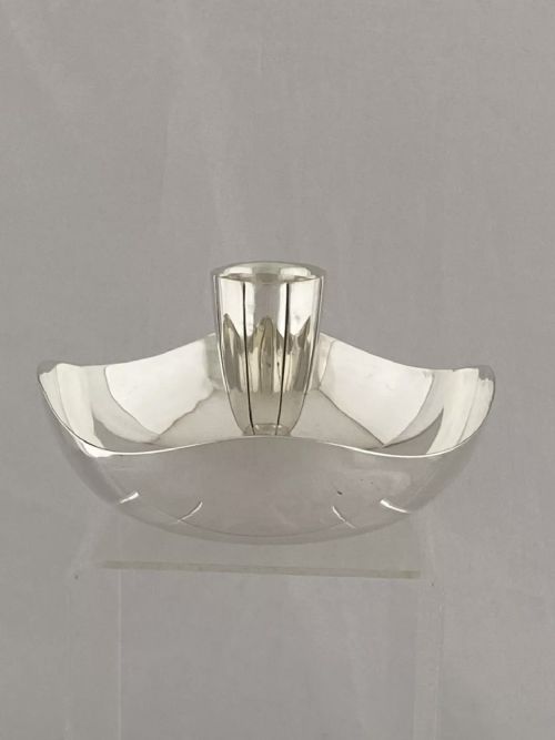 STERLING SILVER CANDLESTICK WEDDING GIFT 1967 BIRMINGHAM MAPPIN WEBB ANTIQUE - ADDITIONAL PHOTO 3