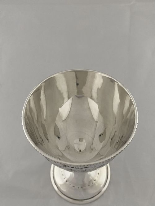STERLING SILVER GOBLET OR WINE CUP 1875 SHEFFIELD VICTORIAN ANTIQUE WINE GLASS - ADDITIONAL PHOTO 7