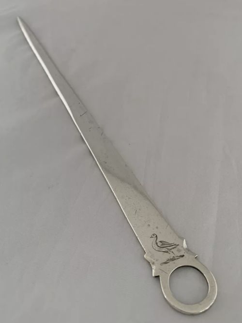 large sterling silver skewer dublin 1787 m keating georgian antique meat skewer - CATEGORY: ANTIQUE SILVER - DATED GEORGIAN