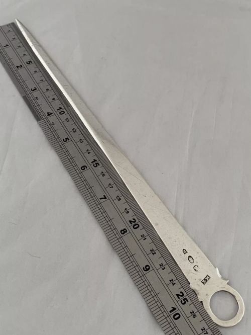 LARGE STERLING SILVER SKEWER DUBLIN 1787 M KEATING GEORGIAN ANTIQUE MEAT SKEWER - ADDITIONAL PHOTO 1