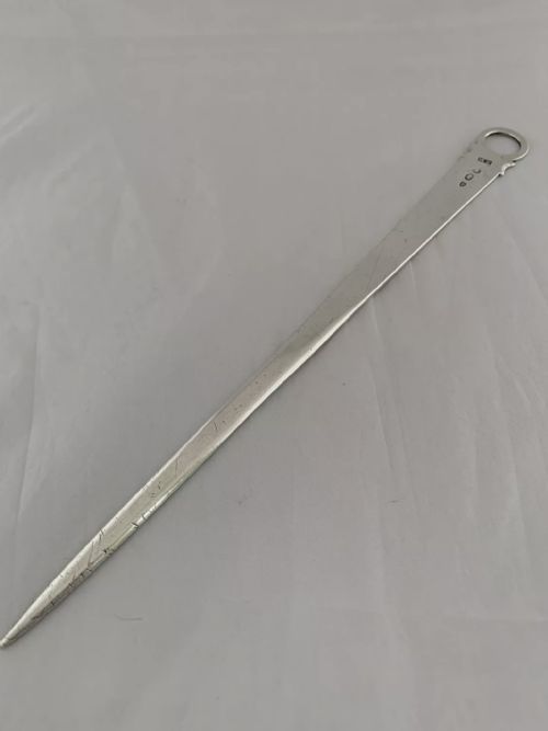 LARGE STERLING SILVER SKEWER DUBLIN 1787 M KEATING GEORGIAN ANTIQUE MEAT SKEWER - ADDITIONAL PHOTO 4
