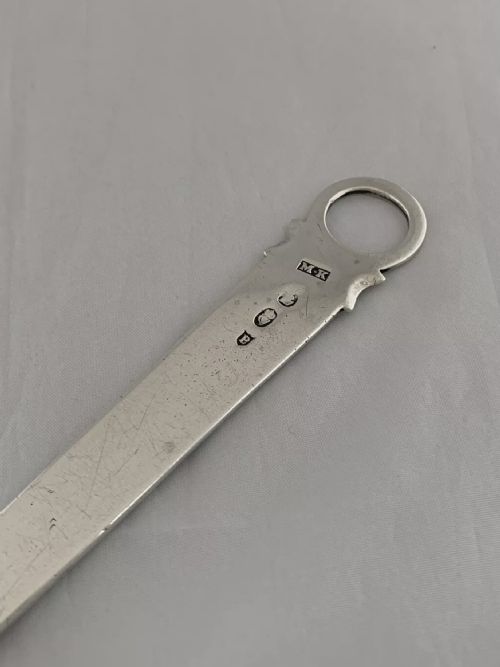 LARGE STERLING SILVER SKEWER DUBLIN 1787 M KEATING GEORGIAN ANTIQUE MEAT SKEWER - ADDITIONAL PHOTO 5