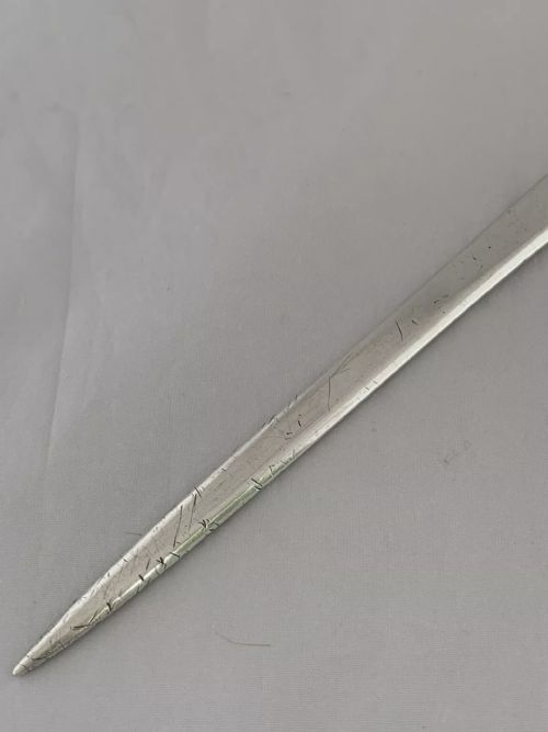 LARGE STERLING SILVER SKEWER DUBLIN 1787 M KEATING GEORGIAN ANTIQUE MEAT SKEWER - ADDITIONAL PHOTO 6
