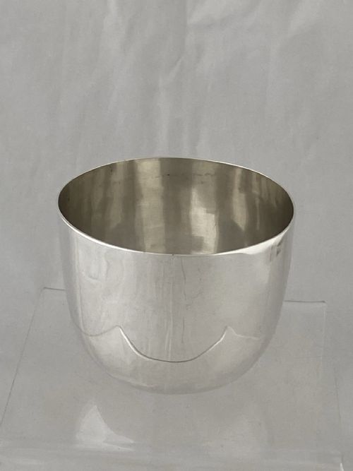 STERLING SILVER WHISKY CUP TUMBLER CUP 1889 LONDON VICTORIAN CRESTED GOOD SIZE - ADDITIONAL PHOTO 8