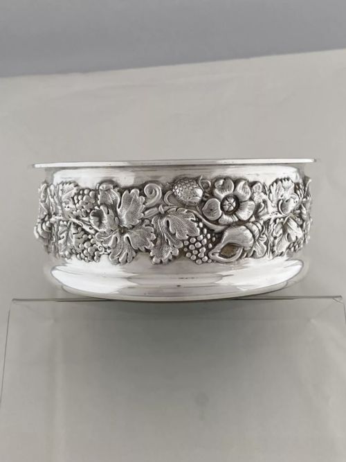 STERLING SILVER WINE COASTER LARGE 1968 SHEFFIELD ROBERTS BELK GEORGIAN STYLE - ADDITIONAL PHOTO 3