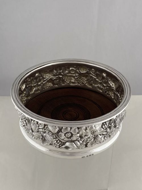 STERLING SILVER WINE COASTER LARGE 1968 SHEFFIELD ROBERTS BELK GEORGIAN STYLE - ADDITIONAL PHOTO 5