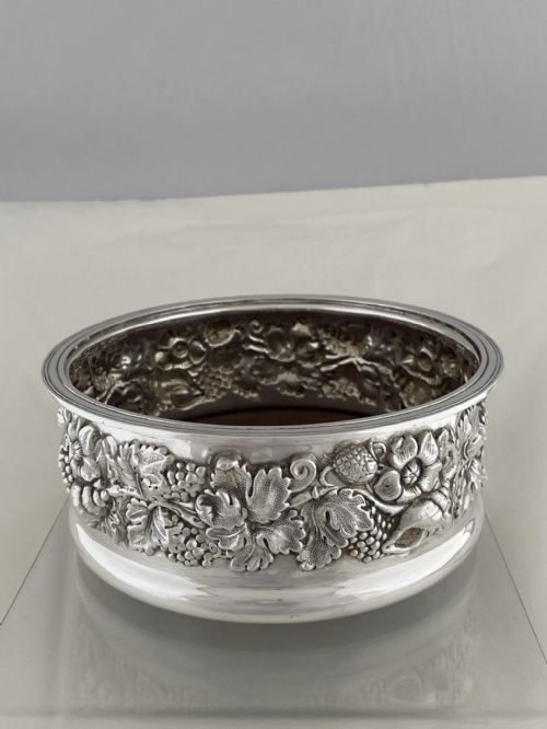 STERLING SILVER WINE COASTER LARGE 1968 SHEFFIELD ROBERTS BELK GEORGIAN STYLE - ADDITIONAL PHOTO 9