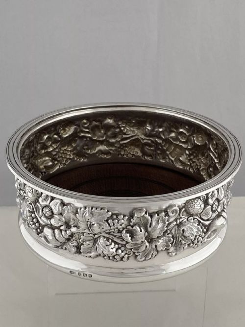 STERLING SILVER WINE COASTER LARGE 1968 SHEFFIELD ROBERTS BELK GEORGIAN STYLE - ADDITIONAL PHOTO 11