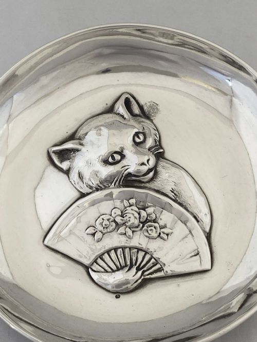 STERLING SILVER JEWELLERY DISH 1883 LONDON JAMES HENNELL ANTIQUE VICTORIAN BOWL - ADDITIONAL PHOTO 1