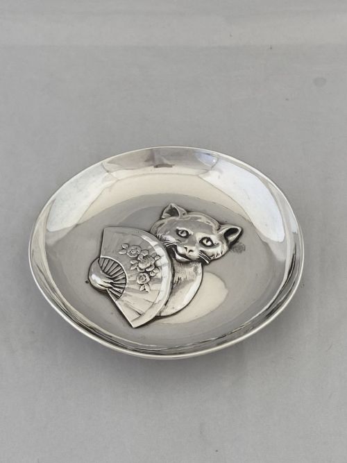 STERLING SILVER JEWELLERY DISH 1883 LONDON JAMES HENNELL ANTIQUE VICTORIAN BOWL - ADDITIONAL PHOTO 4