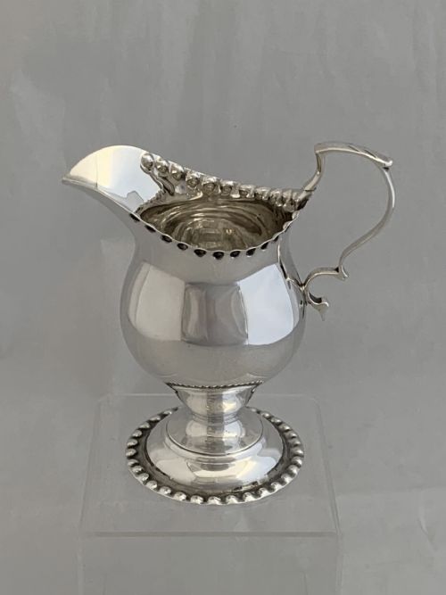 VICTORIAN ANTIQUE STERLING SILVER CREAM JUG 1896 LONDON JOHN RAWLINGS MILK JUG - ADDITIONAL PHOTO 1