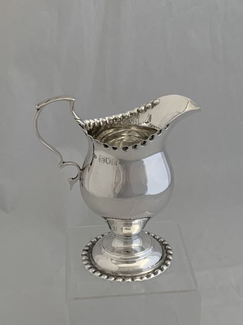 VICTORIAN ANTIQUE STERLING SILVER CREAM JUG 1896 LONDON JOHN RAWLINGS MILK JUG - ADDITIONAL PHOTO 3