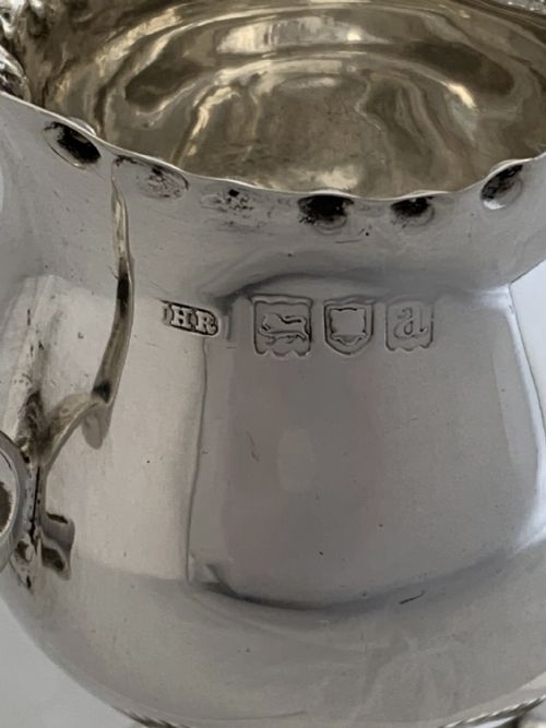VICTORIAN ANTIQUE STERLING SILVER CREAM JUG 1896 LONDON JOHN RAWLINGS MILK JUG - ADDITIONAL PHOTO 4