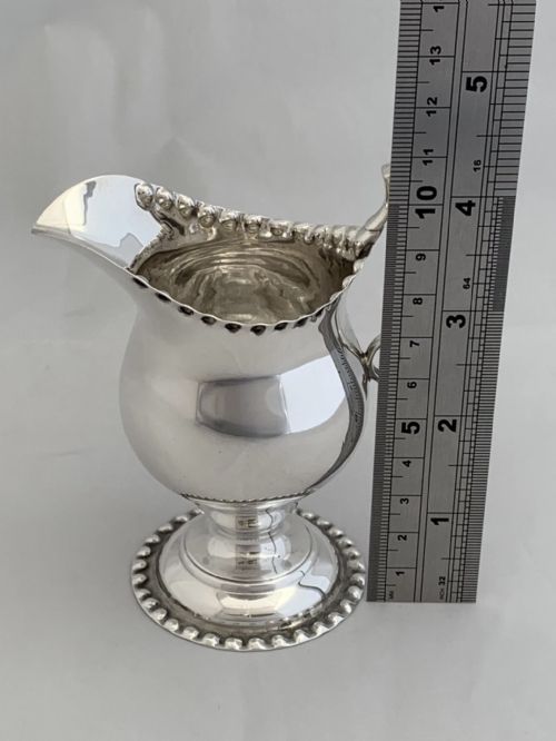 VICTORIAN ANTIQUE STERLING SILVER CREAM JUG 1896 LONDON JOHN RAWLINGS MILK JUG - ADDITIONAL PHOTO 6
