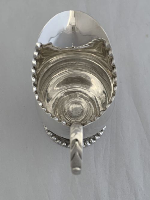 VICTORIAN ANTIQUE STERLING SILVER CREAM JUG 1896 LONDON JOHN RAWLINGS MILK JUG - ADDITIONAL PHOTO 9