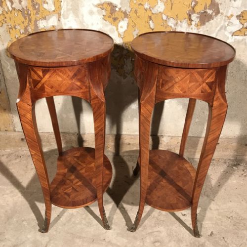 PAIR OF FRENCH OVAL MARQUETRY SIDE TABLES - ADDITIONAL PHOTO 11