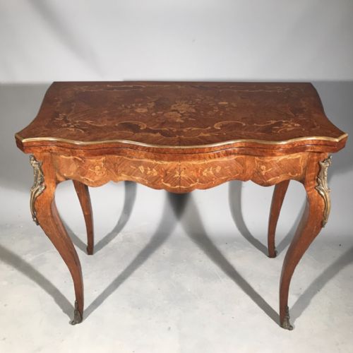 SUPERB FRENCH MARQUETRY INLAID CONSOLE TABLE - ADDITIONAL PHOTO 1