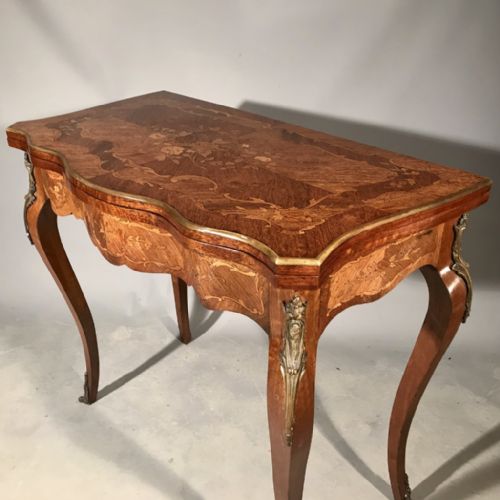 SUPERB FRENCH MARQUETRY INLAID CONSOLE TABLE - ADDITIONAL PHOTO 4