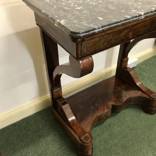 QUALITY FRENCH EMPIRE CONSOLE TABLE WITH MARBLE - ADDITIONAL PHOTO 2