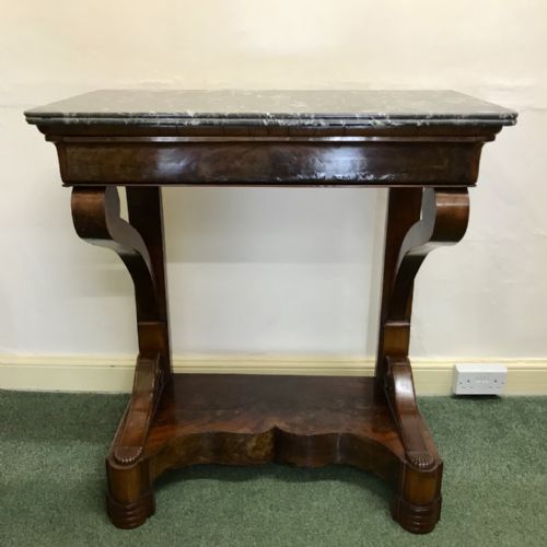 QUALITY FRENCH EMPIRE CONSOLE TABLE WITH MARBLE - ADDITIONAL PHOTO 3