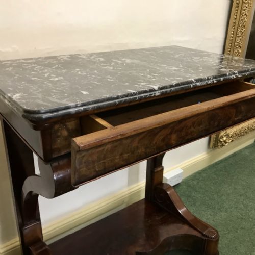 QUALITY FRENCH EMPIRE CONSOLE TABLE WITH MARBLE - ADDITIONAL PHOTO 4