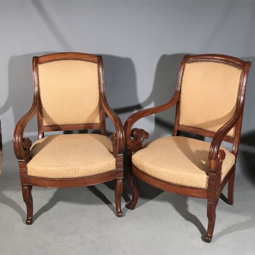 pair of french empire armchairs - CATEGORY: ANTIQUE CHAIRS - DATED 19TH CENTURY