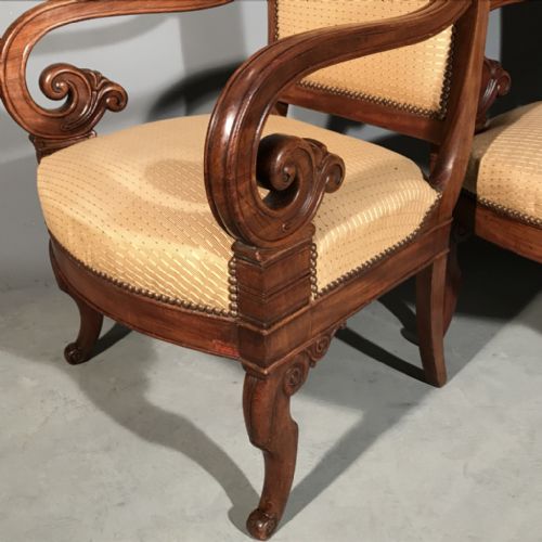 PAIR OF FRENCH EMPIRE ARMCHAIRS - ADDITIONAL PHOTO 4
