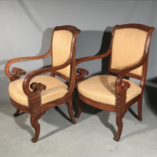 PAIR OF FRENCH EMPIRE ARMCHAIRS - ADDITIONAL PHOTO 6