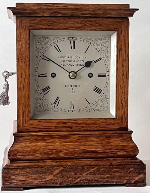 ANTIQUE STRIKING FUSEE LIBRARY CLOCK C1875