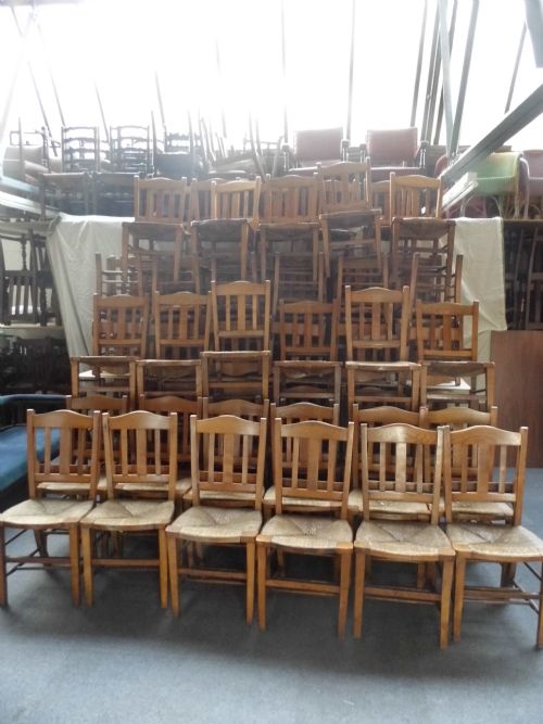 set of 48 chapel chairs - CATEGORY: ANTIQUE CHAIRS - DATED 1880