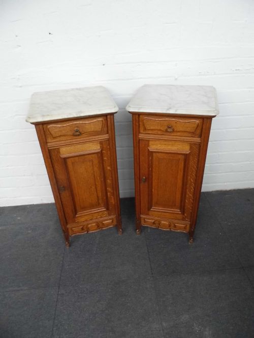 pair of french oak bedside cabinets - CATEGORY: ANTIQUE CABINETS - DATED 1880