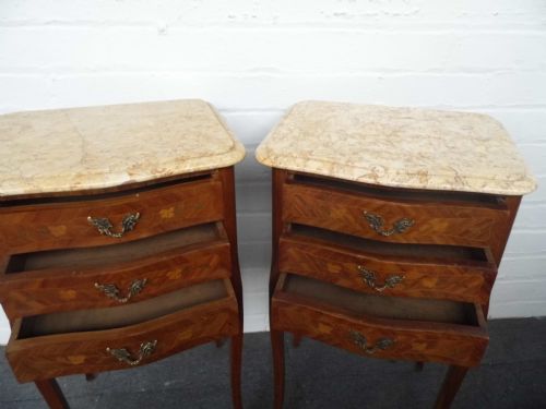 PAIR OF FRENCH INLAID BEDSIDE CABINETS - ADDITIONAL PHOTO 4