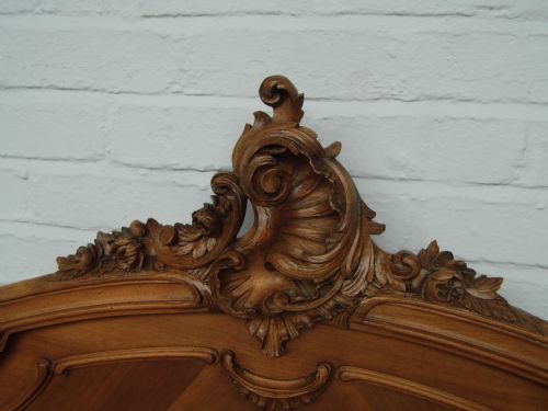 FRENCH CARVED WALNUT DOUBLE BED - ADDITIONAL PHOTO 3