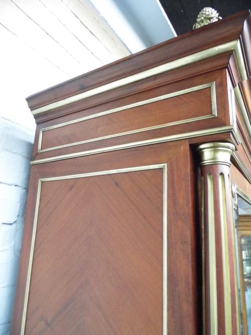 FRENCH ARMOIRE WITH BRASS INLAYS - ADDITIONAL PHOTO 3