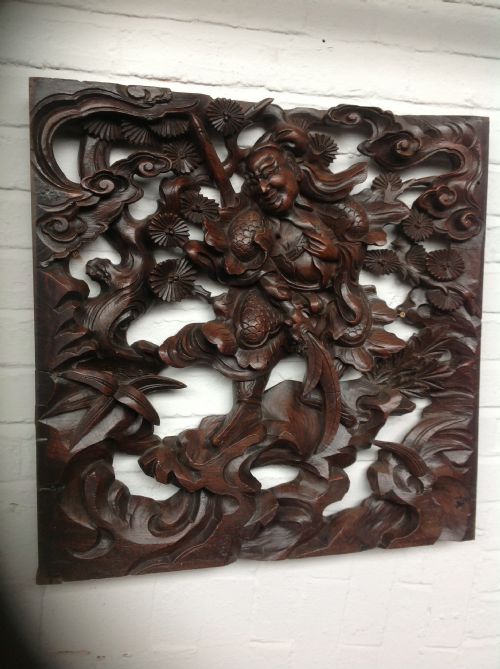pair of oriental carvingsgreat wall panels - CATEGORY: ANTIQUE MISCELLANEOUS - DATED 1890