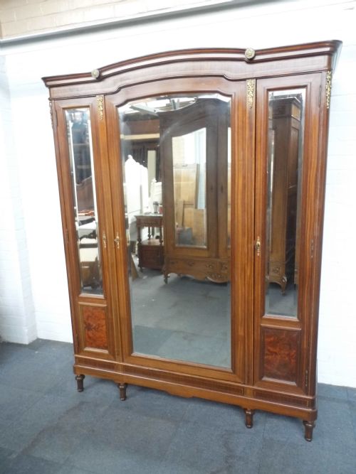 large mahogany french armoire - CATEGORY: ANTIQUE WARDROBES - DATED 1920