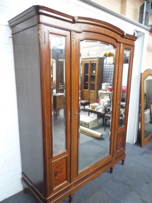 LARGE MAHOGANY FRENCH ARMOIRE - ADDITIONAL PHOTO 6