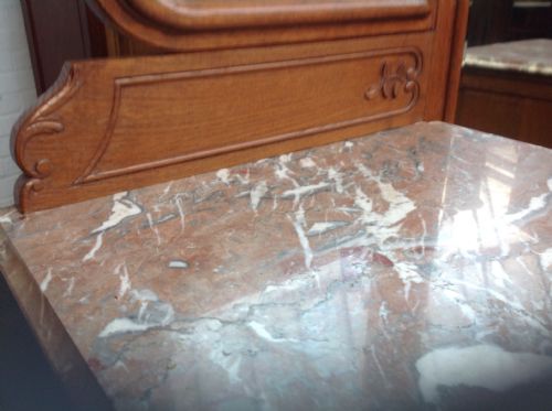 FRENCH MARBLE TOP DRESSING TABLE CHEVAL MIRROR - ADDITIONAL PHOTO 7