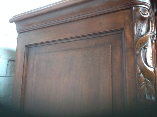 LARGE FRENCH CARVED WALNUT ARMOIRE - ADDITIONAL PHOTO 10