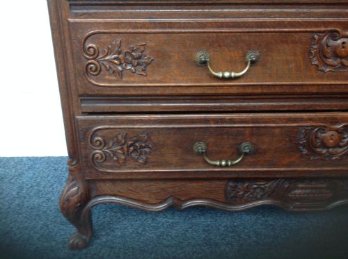 SUPERB QUALITY CARVED OAK FRENCH COMODE - ADDITIONAL PHOTO 1