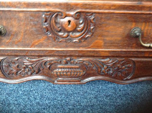 SUPERB QUALITY CARVED OAK FRENCH COMODE - ADDITIONAL PHOTO 2