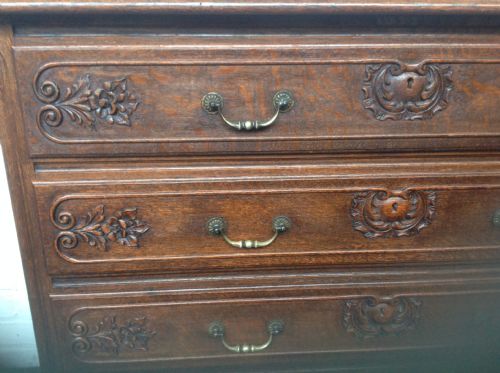 SUPERB QUALITY CARVED OAK FRENCH COMODE - ADDITIONAL PHOTO 7
