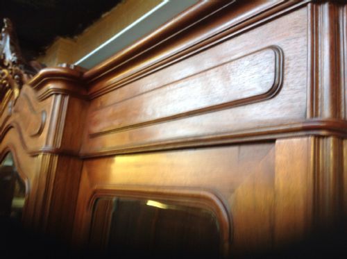 LARGE WALNUT FRENCH TRIPLE ARMOIRE - ADDITIONAL PHOTO 6