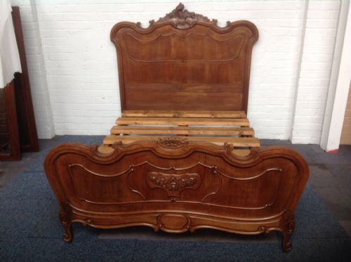 kingsize oak french carved bed - CATEGORY: ANTIQUE BEDS - DATED 1890