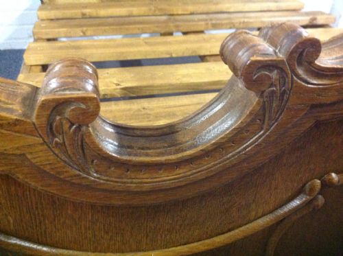 KINGSIZE OAK FRENCH CARVED BED - ADDITIONAL PHOTO 3