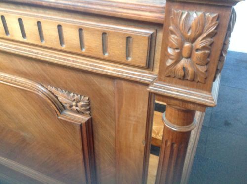 FRENCH WALNUT CARVED BED AND BEDSIDE CABINET - ADDITIONAL PHOTO 7
